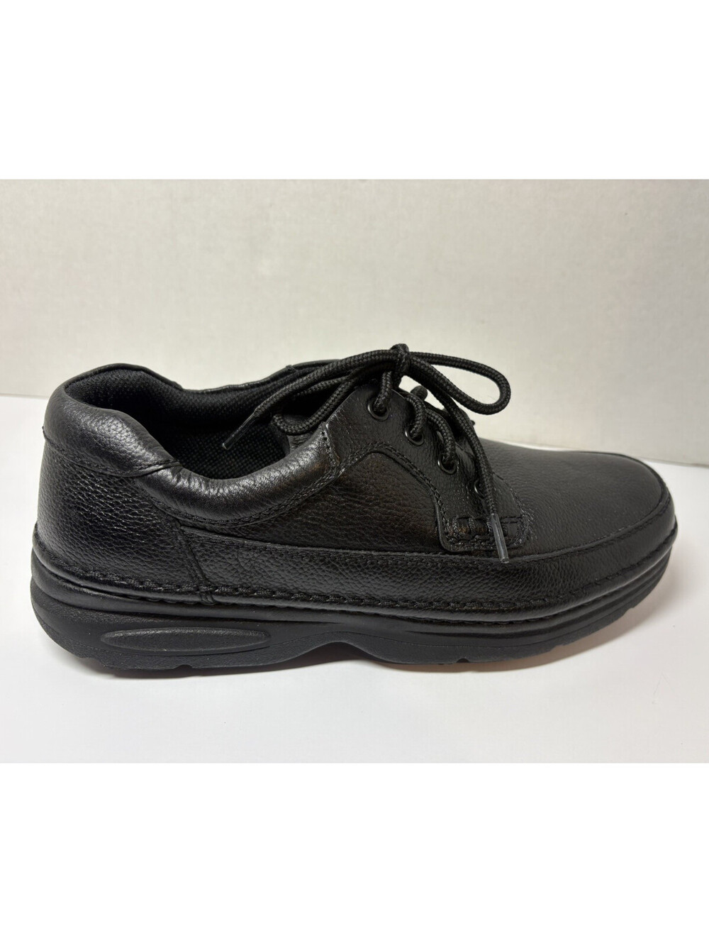 Nunn Bush Men Cameron Moc Toe Oxford Black Tumbled Leather Shoes Size 10.5 M
